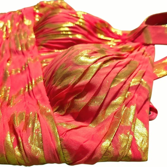 Aiden Mattox Silk Organza Crossback Halter Maxi Dress Gown size 10 - Picture 8 of 15